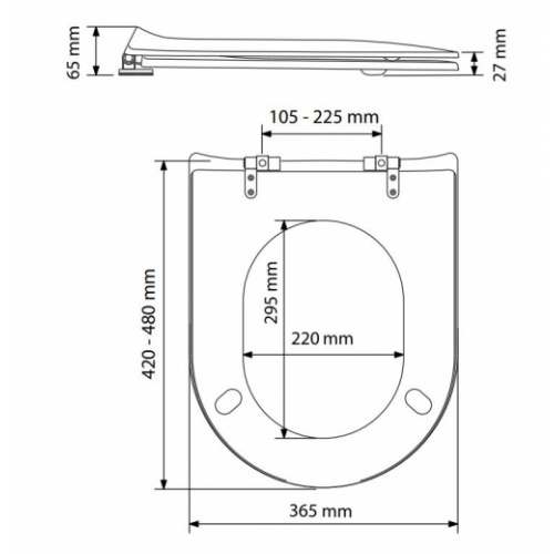 Abattant WOOD Slim Vert Alpin - Descente Manuelle Schéma WOOD Slim 7WDxxxx7701