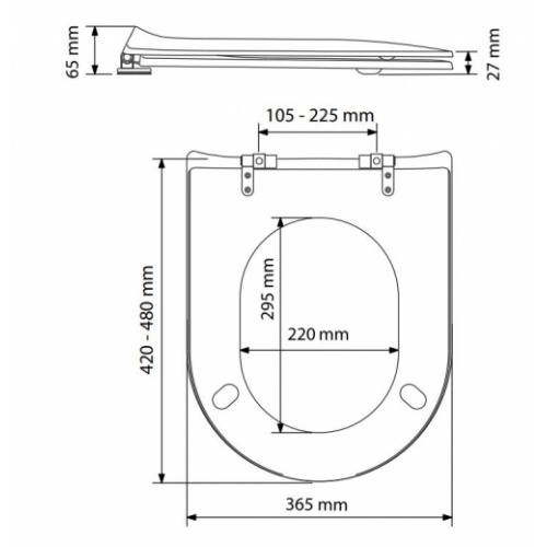 Abattant WOOD Slim Perle - Descente Manuelle Schéma WOOD SLim Manuelle