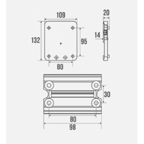 Kit Platine pour accoudoir et barre ARSIS - Blanc Schéma 044110