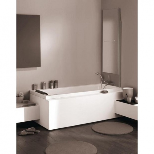 Pare-bain ILOA 1 volet pivotant et relevable - Argent brillant satiné - L70 cm ILOA Replié