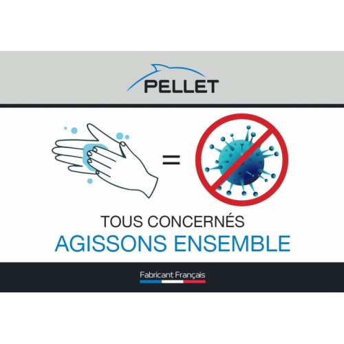 Station de désinfection avec distributeur de gel hydroalcoolique PLV Station