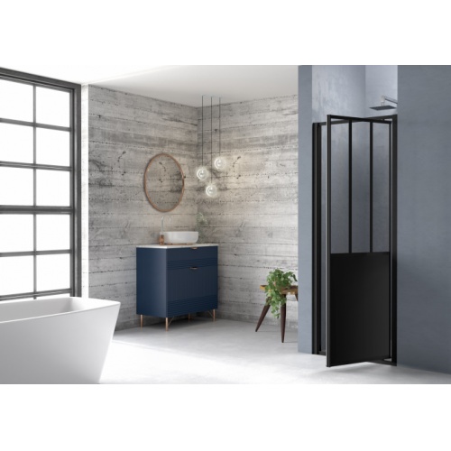 Porte de douche pivotante LOFT Steel 80 cm - Version Droite LOFT Steel porte pivotant niche Droite