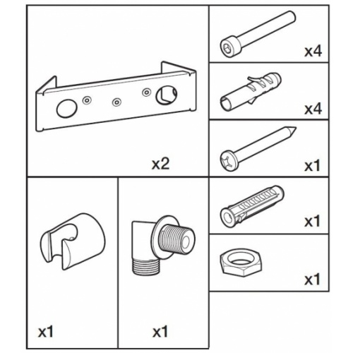 Système d'installation en angle pour colonne ESSENTIAL* Kit fixation angle