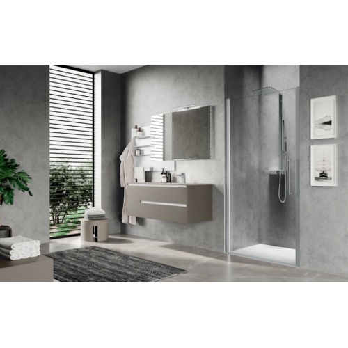 Porte de douche pivotante YOUNG PLUS - Profilé Silver - 100 cm YOUPLUS1B