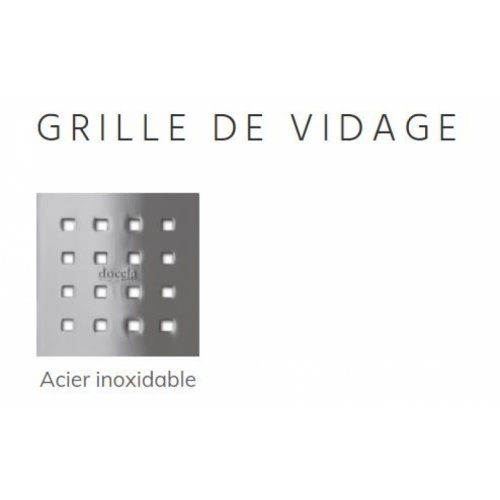 Receveur LIPARI en Nano-coating Gris Ciment - 100x100 cm Grille de vidage