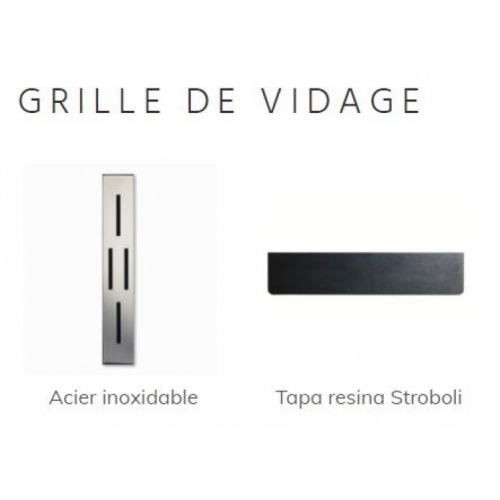 Receveur STROMBOLI en Nano-coating Gris Ciment - 140x100 cm Grille vidage Stromboli