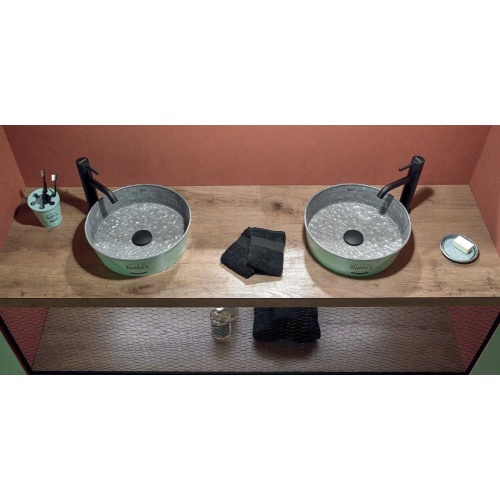 Ensemble de salle de bains KIOTO en Zinc Bleu Bathco-Vasques-Kioto