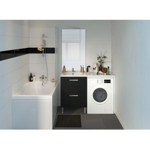 Meuble sous-vasque et emplacement lave-linge Cristal Anthracite