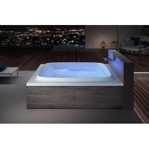 Baignoire SKYLINE 190x190 cm seule - Blanc brillant - Rainbow + Clean System skyline-190-gallery-night