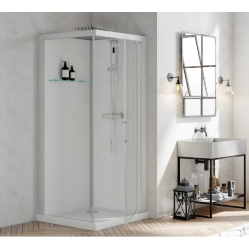 Cabine de douche BROOKLYN 90x90 cm - Porte pivotante