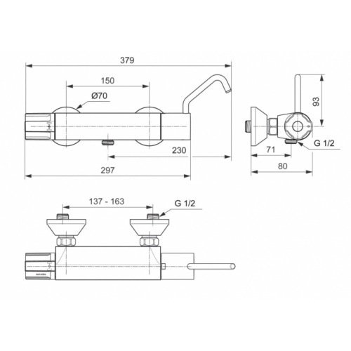 Mitigeur de douche thermostatique OKYRIS Clinic SCT Porcher_D2457