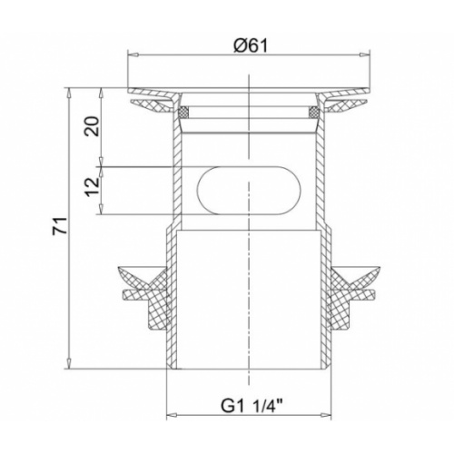 Bonde de lavabo à clapet rotatif encastrée CLEARWATER - W18 W18 Bonde Flip-Top Schéma