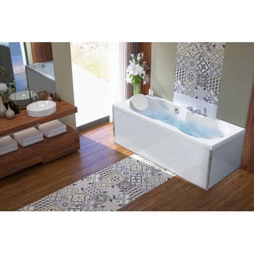 Baignoire balnéo ROMANZA 170x75 - Tête à Gauche - Silence Mix Color Romanza Vitalité_tablier blanc-Gauche