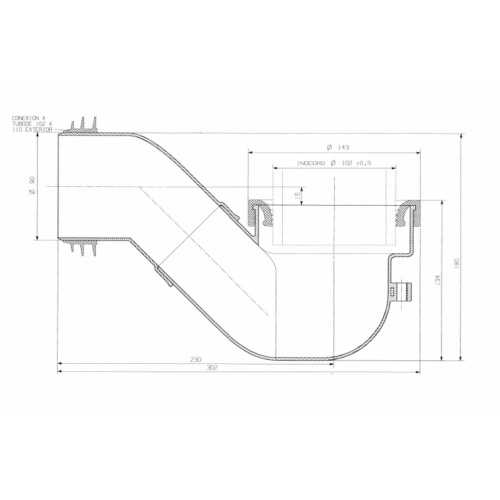 Pipe de raccordement excentrée* AV0007700R Schéma