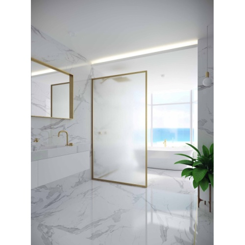 Paroi fixe NORDIC Or Mat Verre Wavy - Gauche - 100 cm
