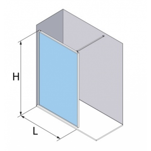 Paroi fixe NORDIC Or Mat Verre Wavy - Gauche - 100 cm FN-2001