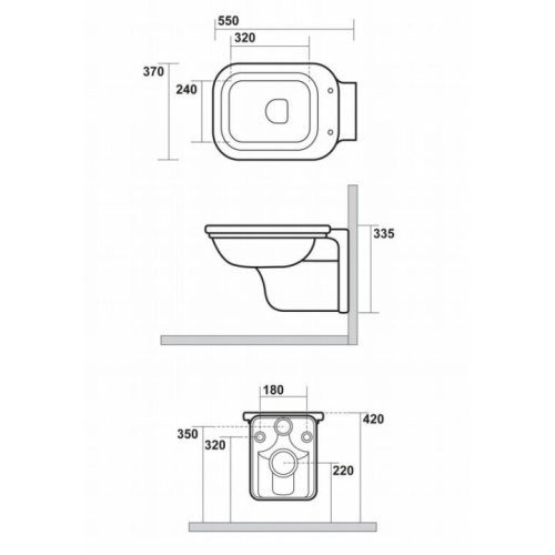 Cuvette suspendue Rétro WALDORF WD4115 Schéma