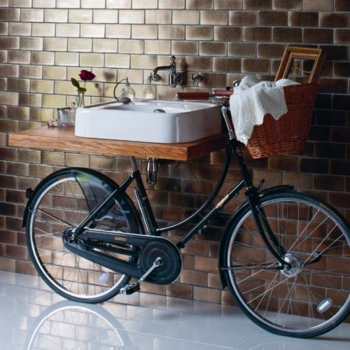 Lavabo bicyclette Pashley avec étagère en Bois