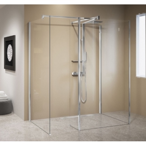 Panneau fixe latéral KUADRA HLF 160 cm - Transparent - Chromé KUADRAHLF