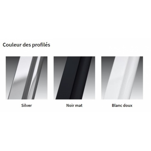 Paroi fixe KUADRA HWS avec porte-serviette Noir mat - 80cm - Droite Coloris