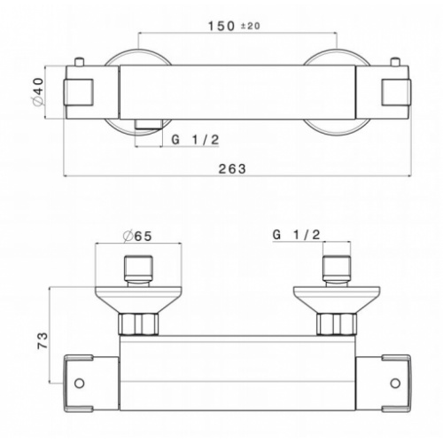 Mitigeur de douche thermostatique SOFT SF12051 Schéma