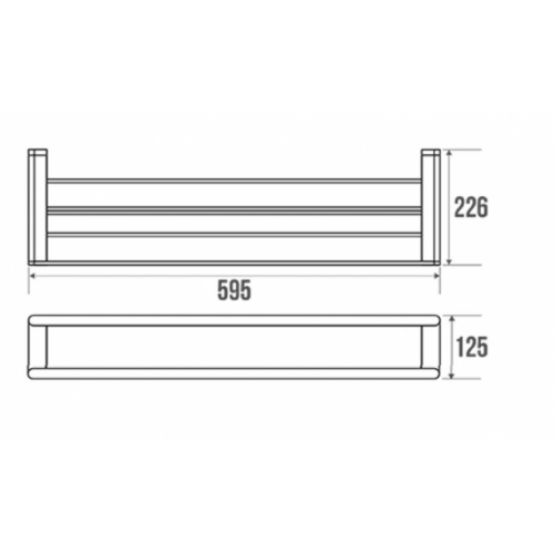 Rack porte-serviettes PURE laiton chromé 300110 Schéma