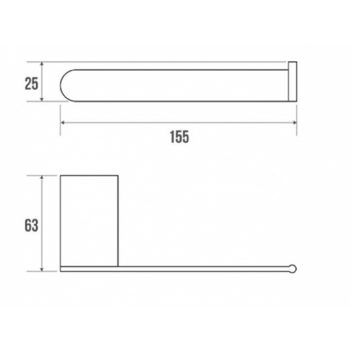 Distributeur papier WC PURE laiton chromé 300160 Schéma