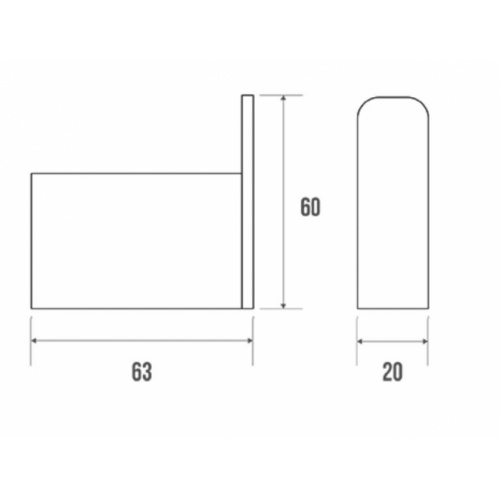 Porte-peignoir 1 tête PURE laiton chromé 300130 Schéma