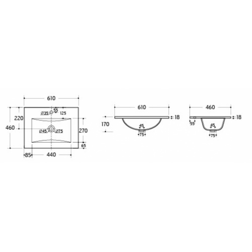 Meuble NEPTUNE Bois Clair 60 cm - Miroir antibuée Kathy ED61 Schéma