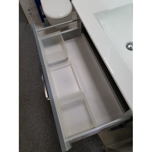 Meuble PRESTIGE 3 tiroirs 120cm DV - Gris brillant - SANS miroir 20210331_115925