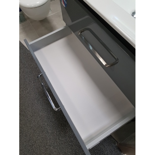 Meuble PRESTIGE 3 tiroirs 120cm DV - Gris brillant - SANS miroir 20210331_115932