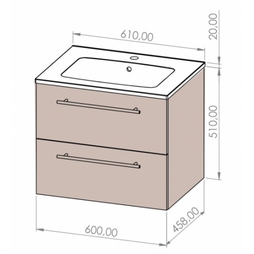 Meuble NEPTUNE Héritage Chêne 60 cm - SANS miroir NEPTUNE 60