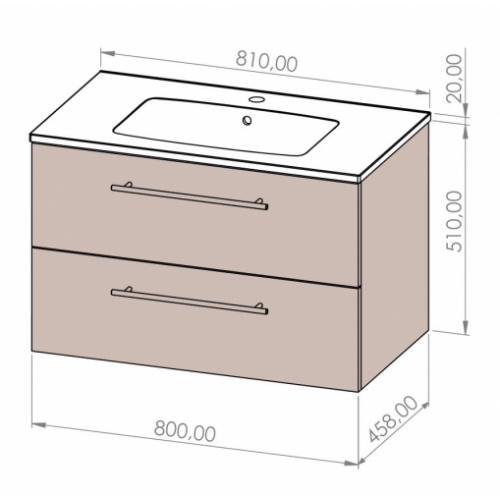 Meuble NEPTUNE Héritage Chêne 80 cm - SANS miroir NEPTUNE 80