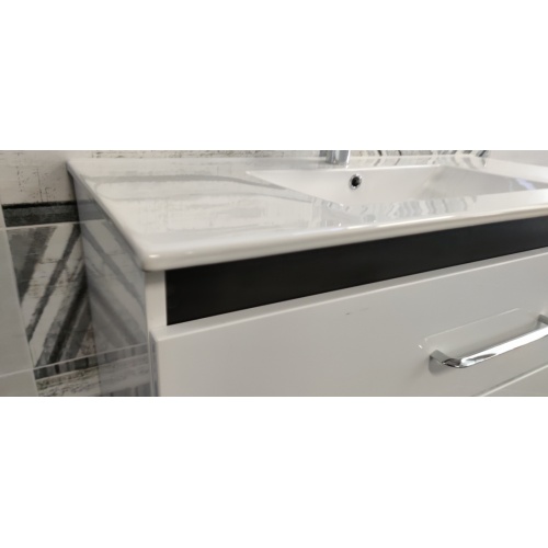 Meuble PRESTIGE 3 tiroirs 80cm - Blanc brillant - SANS miroir IMG_20210401_164031