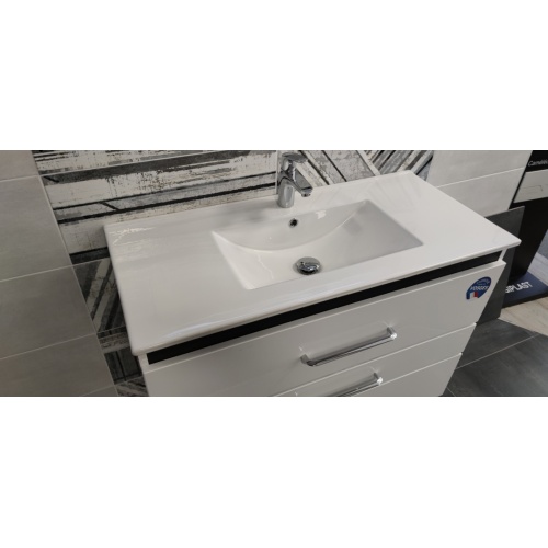 Meuble PRESTIGE 3 tiroirs 100cm - Blanc brillant - SANS miroir IMG_20210401_164037