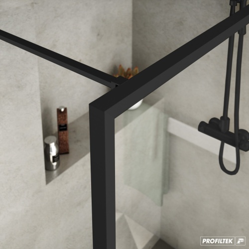 Paroi de douche fixe NORDIC FN-2001 Noir 80cm Fixation NORDIC Noir
