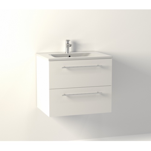 Meuble NEPTUNE Blanc 60 cm - Miroir Slim NewCascade-60-blanc