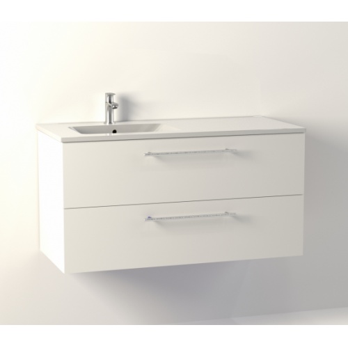 Meuble de salle de bain NEPTUNE Blanc 100D - Miroir LITE NewCascade-100G-blanc