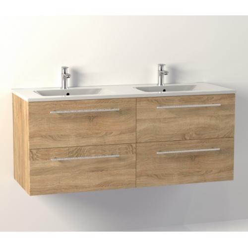 Meuble NEPTUNE Bois Clair 120 cm - Miroir Slim NewCascade-120-bois clair