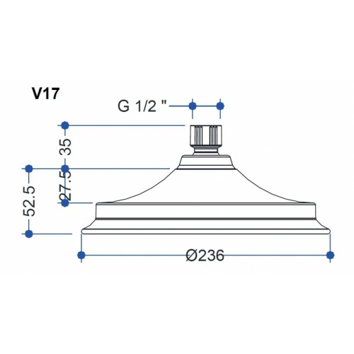 Colonne Thermostatique Rétro EDEN - Poignée Noire - Douche de tête 236mm Douche de tête V17