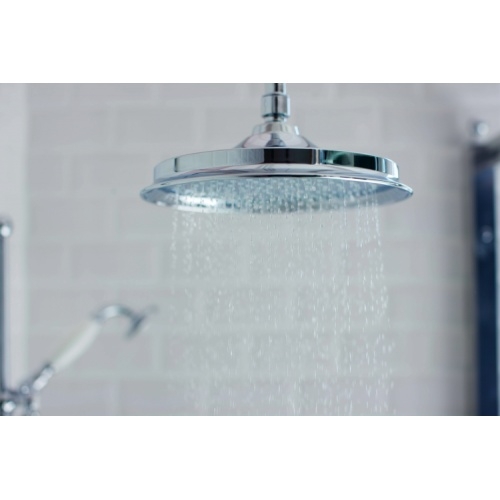 Colonne Thermostatique Rétro AVON - Poignée Noire - Douche de tête 180mm Round_Shower_Head_749