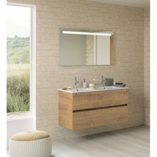 Meuble double vasque NOLITA Chêne Arlington 120cm - Sans miroir