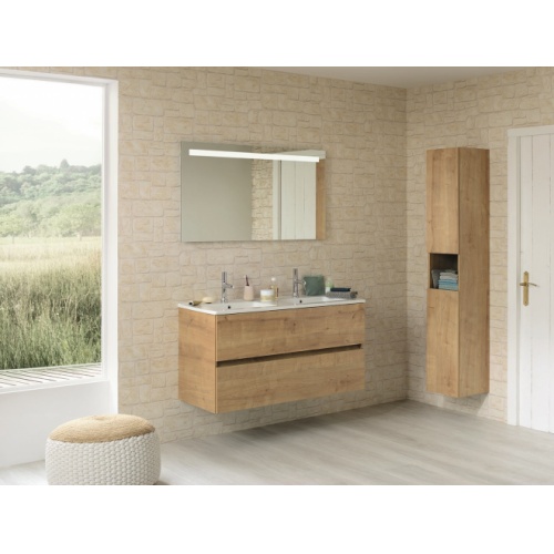 Meuble double vasque NOLITA Chêne Arlington 120cm - Sans miroir* Nolita_chene Arlington