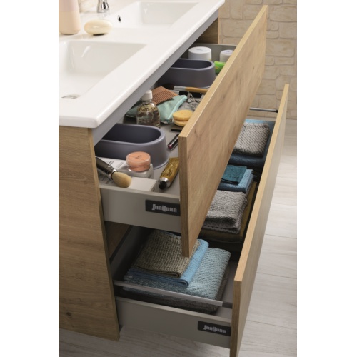Meuble double vasque NOLITA Chêne Arlington 120cm - Sans miroir* Nolita zoom tiroirs