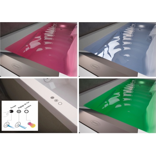 Baignoire balnéo MyWay Jacuzzi 170 x75 - Gauche - Rainbow - Sans robinetterie MyWay Gauche chromo