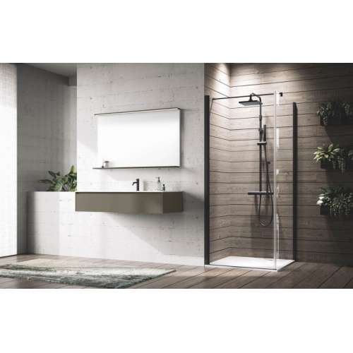 Porte de douche battante YOUNG G Noir - 100 cm YOUNG G+F