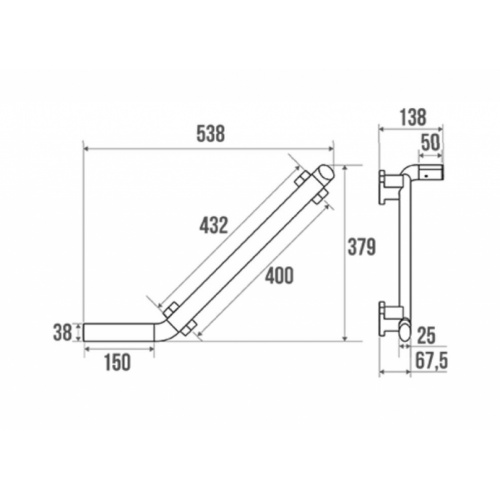 Barre d'appui et de relevage multifonctions ARSIS pour WC 048410 Schéma