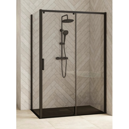 Paroi latérale fixe SMART DESIGN F Noir- Transparent - 85 cm