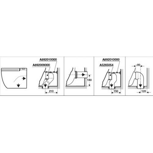 Cuvette à poser avec réservoir intégré In-Tank Méridian-N Sortie WC In-Tank