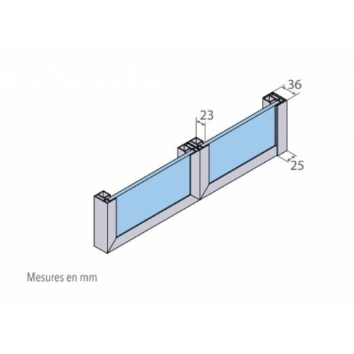 Paroi de douche NORDIC FN-2002 Noir - Verre Transparent - 90 cm FN-2002 Schéma Détails